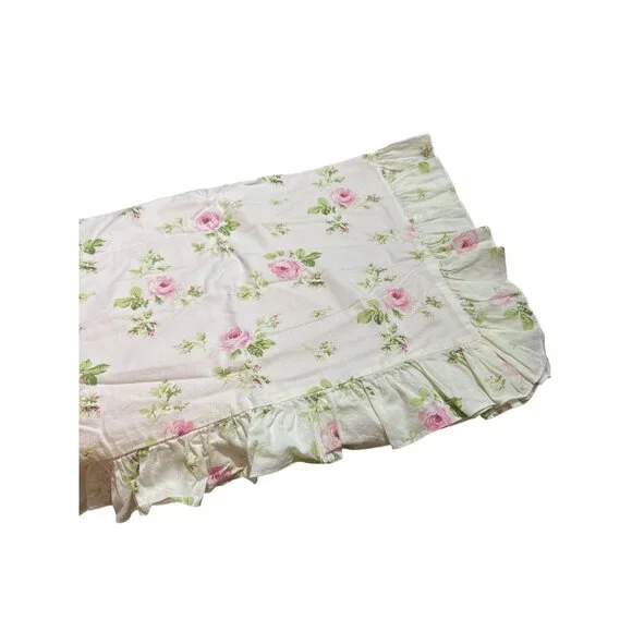 Soul & Lane Twin Size Quilt Set Floral Pattern Ruffled Edges Vintage Charm - Picture 2 of 5